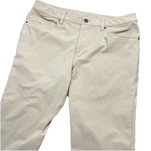 Lululemon ABC Slim Fit Tech Pants Men's 34x28 Khaki Warpstreme Stretch LM5AD9S